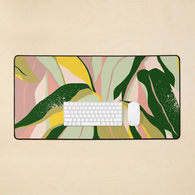 Desk Mat Tropical Matisse Houseplant Large Gaming Mouse Pad 35x16 inch
