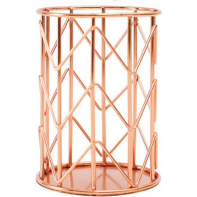 Multi-function Desktop Pen Holder Office School Storage Case metal Gold Rose Gold Box Desk Pen Pencil Organizer Makeup storage