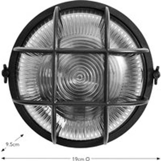 Indoor Outdoor Bulkhead Industrial Wall Light - Black