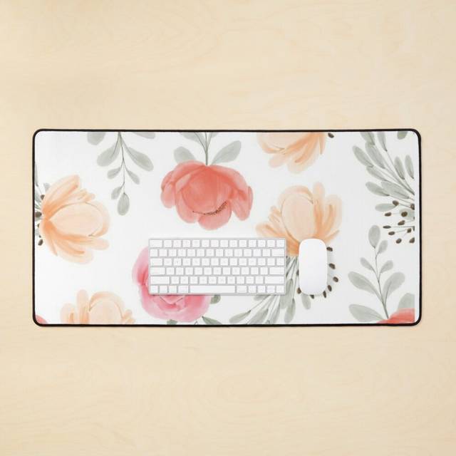 Desk Mat rose peony Large Gaming Mouse Pad 35x16 inch