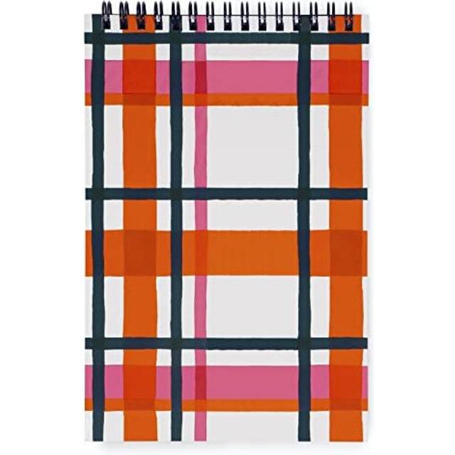 "Small College Ruled Notebook, Top Spiral Notebook with 112 Pages, 8.5"" x 5.5"" Writing Pad, Spring Plaid"