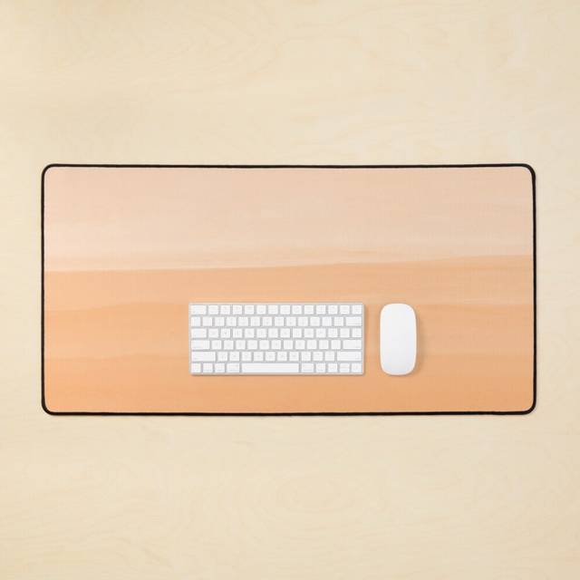 Desk Mat Touching Orange Watercolor Abstract #1 #painting #decor #art Large Gaming Mouse Pad 35x16 inch