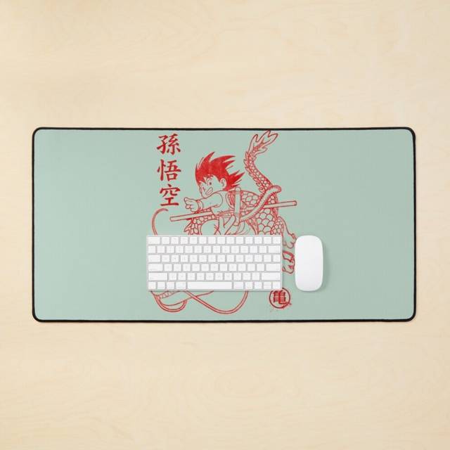 Desk Mat Son Goku Red ink Large Gaming Mouse Pad 35x16 inch