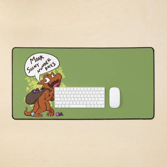 Desk Mat MOAR SHINY NUMBER ROCKS Large Gaming Mouse Pad 35x16 inch