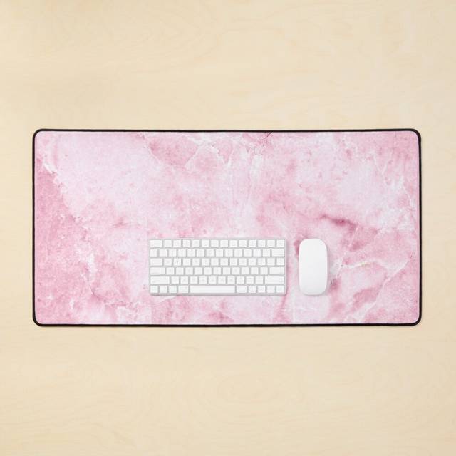 Desk Mat Natural Pink Marble Texture Large Gaming Mouse Pad 35x16 inch