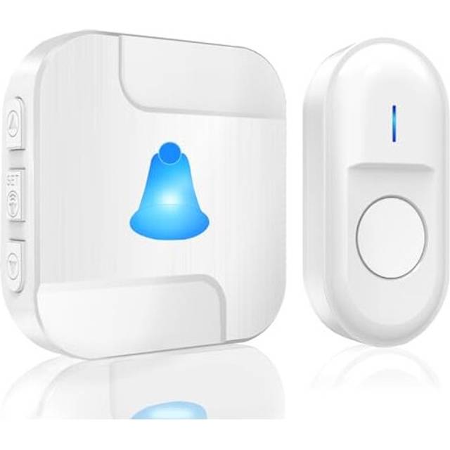 Wireless Doorbell, Door Bells Wireless Cordless Battery Operated Plug in IP55 Waterproof Door Chime Kits at 1,000ft Long Range with 55 Chimes, 5-Level