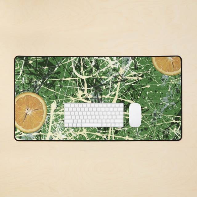 Desk Mat Green Splash Large Gaming Mouse Pad 35x16 inch