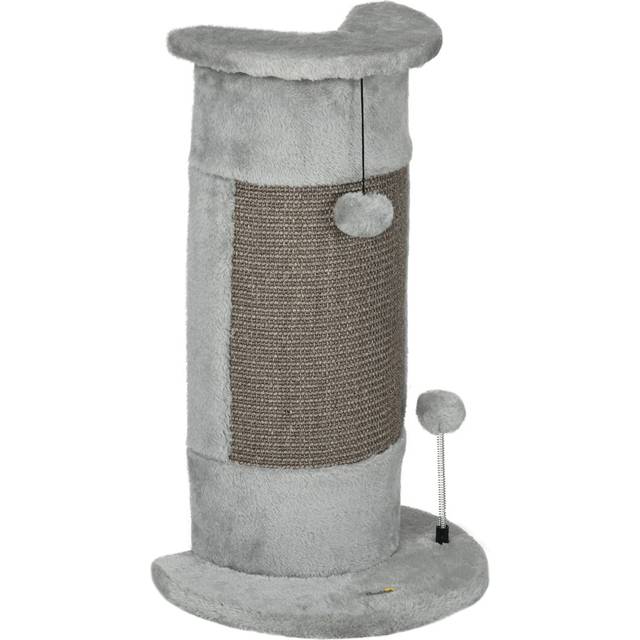 PawHut Grey Cat Scratching Barrel 58cm - 34 x 25 x 58cm