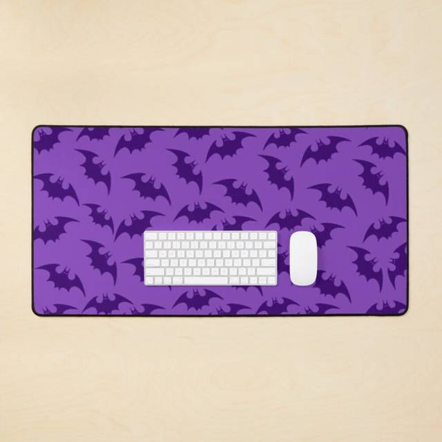 Desk Mat Morrigan bats pattern Large Gaming Mouse Pad 35x16 inch