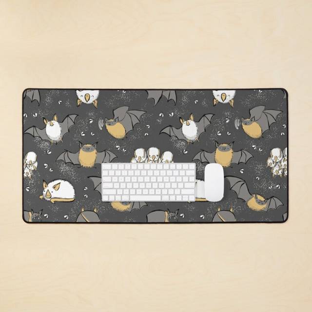 Desk Mat Pipistrelle and Honduran Bats Large Gaming Mouse Pad 35x16 inch
