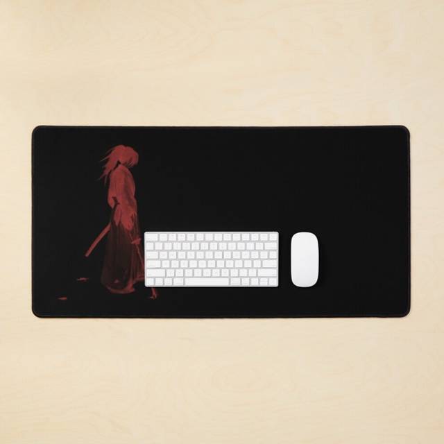 Desk Mat Samurai x Dark ORIGINAL by SillyFun.redbubble.com Large Gaming Mouse Pad 35x16 inch