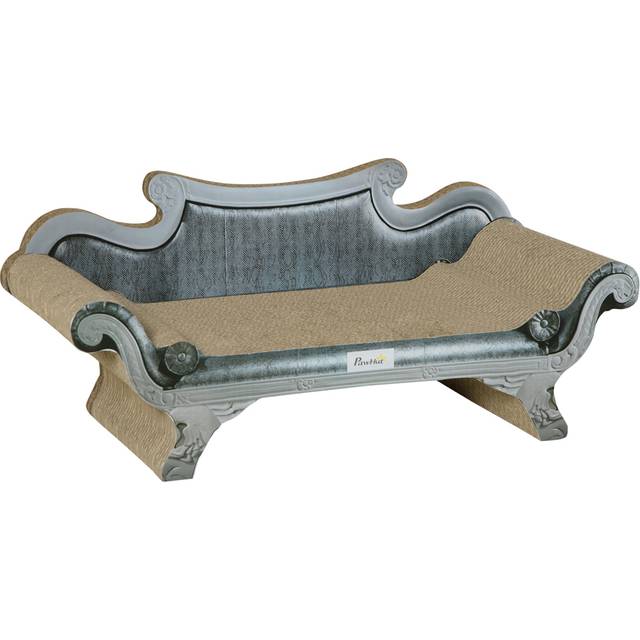 PawHut Brown Sofa Lounger Cat Bed - Medium