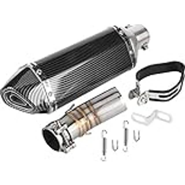 EBTOOLS Motorcykelavgassystem, avgassystem Mid-Pipe + Carbon Fiber Style Slip-On ljuddämpare med DB Killer Fit för Ninja 400 Z400 2018-2020