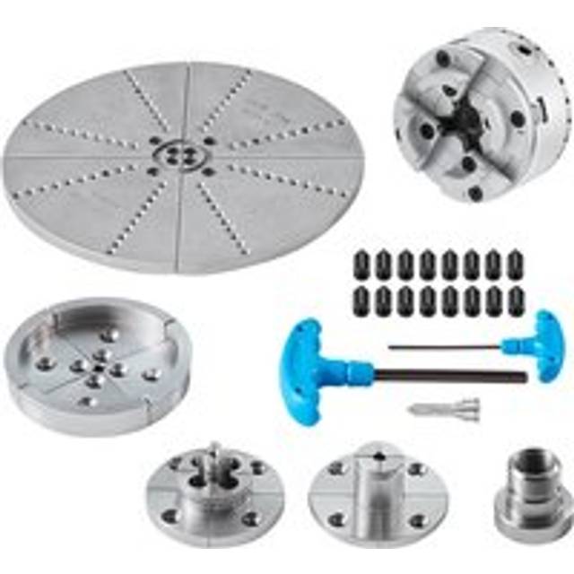 Mophorn KP965 4-Jaw Lathe Chuck, 3.75" Diameter Metal Turning Accessories with 5 Jaw Sets, Self-Centering Precision Tool for Machining, Grinding &
