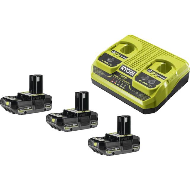 Ryobi 18V ONE+ 2Ah Battery & Dual Port Charger Kit (3 x 2.0Ah)