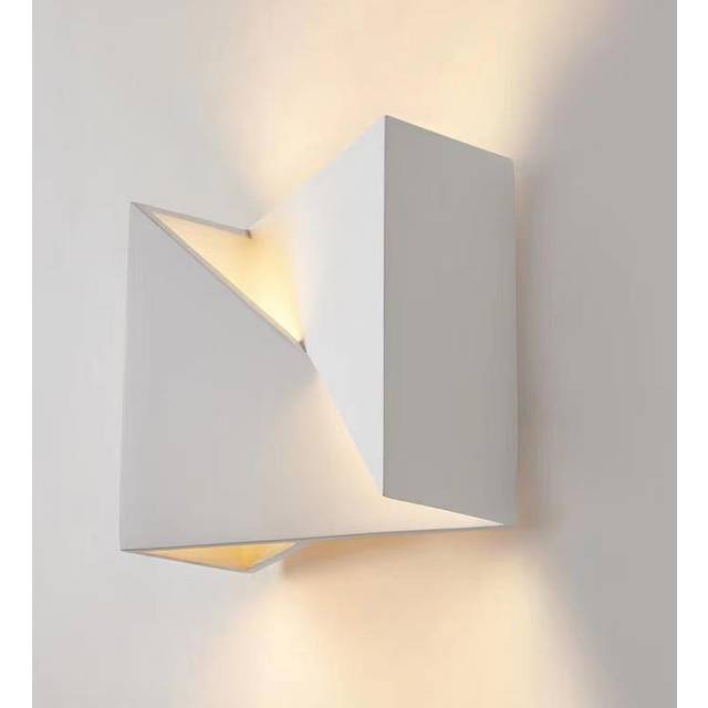 Abbagale Art Deco Wall Light, White Finish, Up/Down Ceramic Light, 2 X G9 Bulb Cap, Suitable For LED Bulbs - Natural (20cm H X 20cm W X 11cm D)