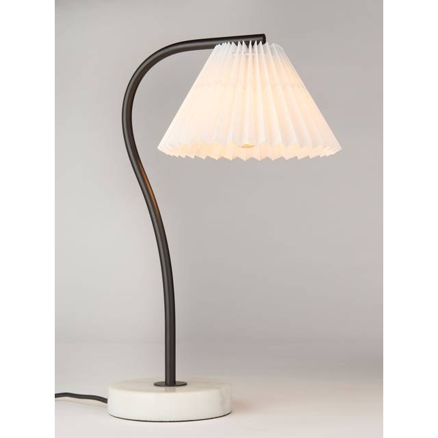 John Lewis Marble Pleat Table Lamp, Matt Black