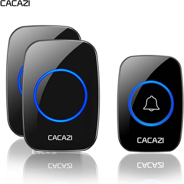 CACAZI A10 A10 Wireless Doorbell Waterproof 100-240V 300M Range Music Door Bell Home 60 Chimes Door Ring 2 Receiver 1 Transmitter