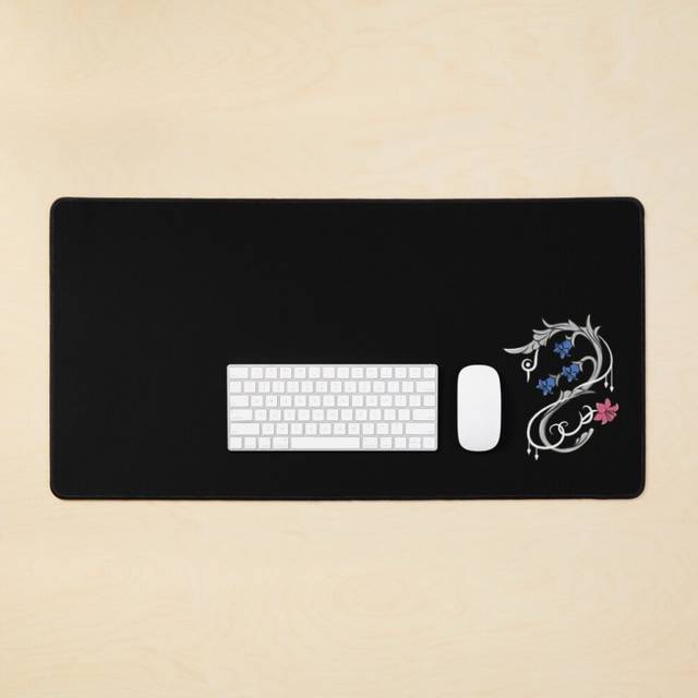 Desk Mat White Mage - Lily Gauge (White) Large Gaming Mouse Pad 35x16 inch