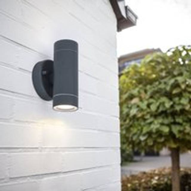 Lutec Rado Wall Light Black 2x GU10 IP44
