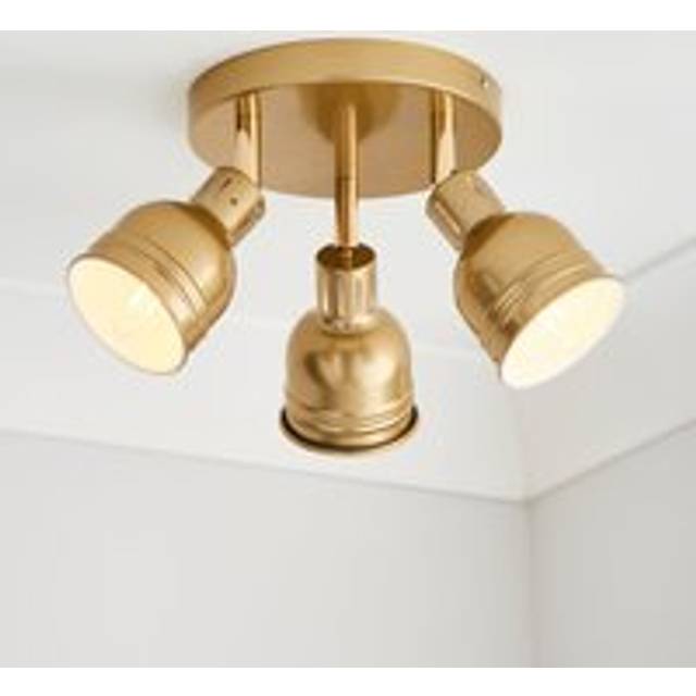 Issac 3 Light Semi Flush Ceiling Light - Gold