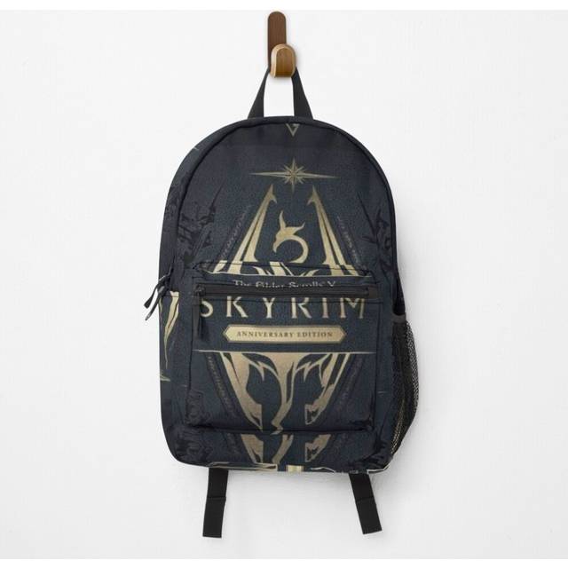 "Backpack skyrim book cover anniversary edition  School Bag Travel 15"""