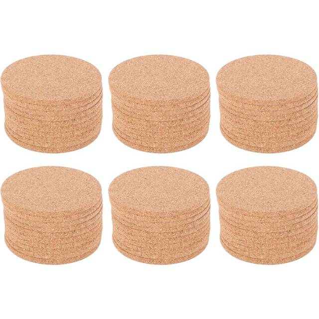 60 Cork Bar Drink Coasters - Absorbent and Reusable - 90mm, 5mm Thick