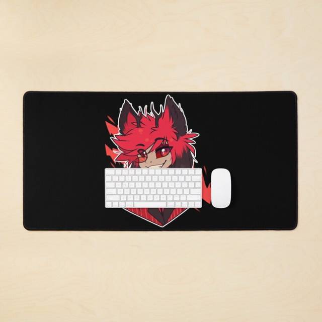 Desk Mat Hazbin Hotel Alastor Large Gaming Mouse Pad 35x16 inch