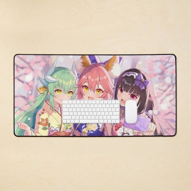 Desk Mat Fate Grand Order Cute Girls Large Gaming Mouse Pad 35x16 inch