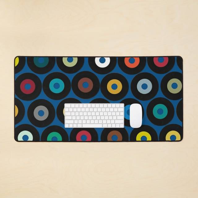 Desk Mat VINYL blue Large Gaming Mouse Pad 35x16 inch