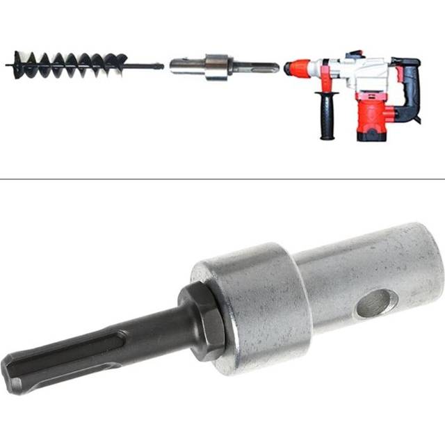 2 Round Pits 2 Slots Drill Bit Adapter For Electric Drill Convert to Earth Auger Head Connector Tool