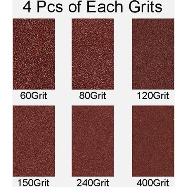 Sanding Belt 24 Pack 1/2 x 18 Inch Aluminum Oxide Air File Sander Belt Assortment,Belt Sander Tool for Woodworking