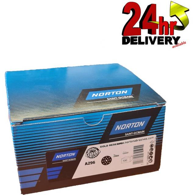 Norton Gold reserve 150mm 15 hole Discs - Box 100 - P180 Grit