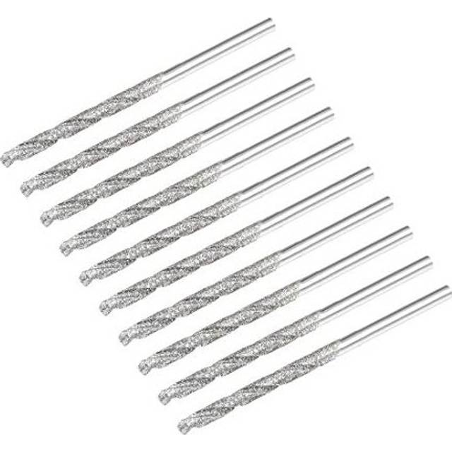 2.5mm Diamond Twist Drill Bits High Speed Steel for Glass Sea Shells Stone Tiles 10 Pcs