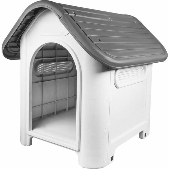 Mighty Plastic Pet Cat Kennel For Indoor And Outdoor - GREY
