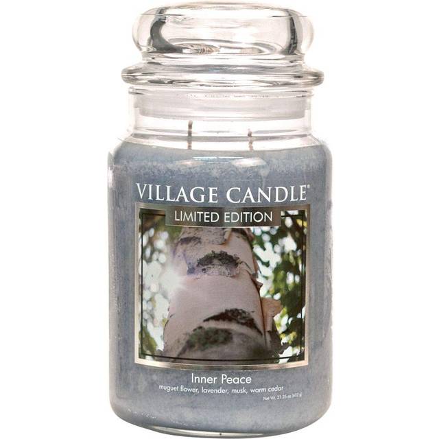 Village Candle Large Glass Apothecary Jar Scented Candle  21.25 oz  Gray