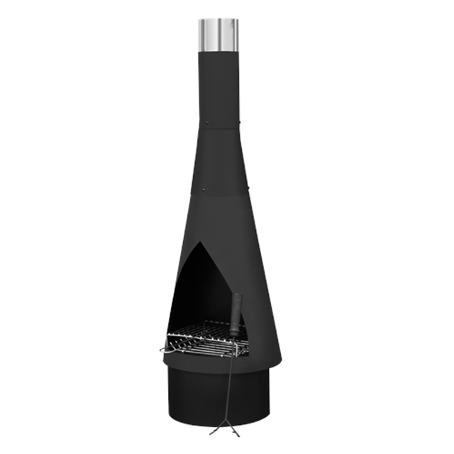 Dellonda Outdoor Chiminea, Fireplace, Fire Pit, Heater, Durable, Black Steel DG109 - Sealey