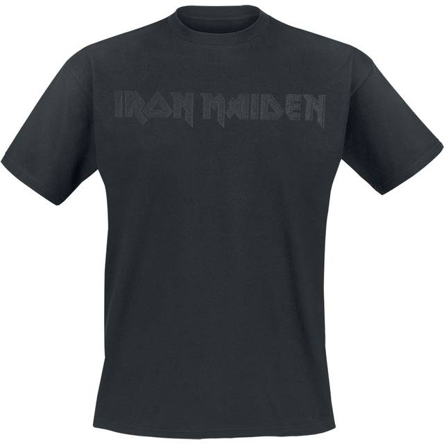 Iron Maiden T-Shirt - Black On Black Logo - S to 4XL - for Men - black