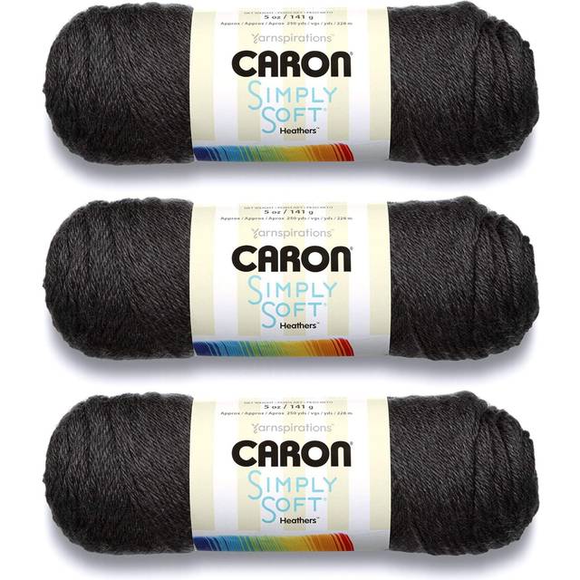 Caron Simply Soft Heather Yarn-Charcoal