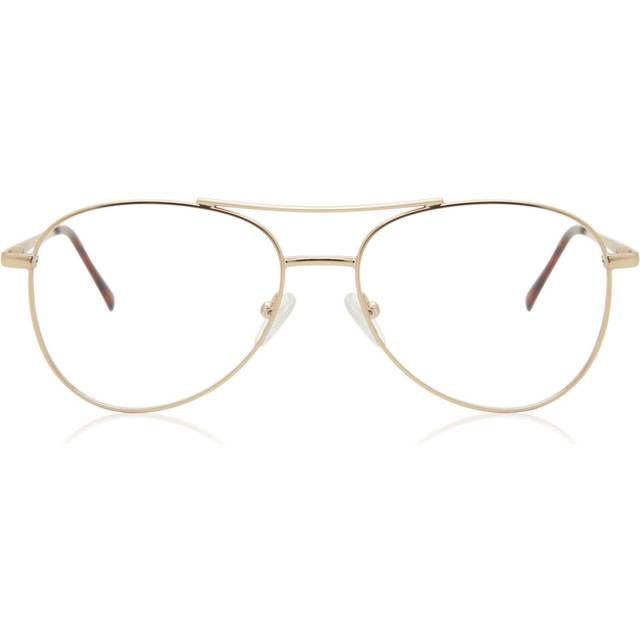 Pilot Full Rim Metal Men&#39;s Prescription Glasses Online Gold Size 54 - Free Lenses - Blue Light Block Available - SmartBuy Collection (54)