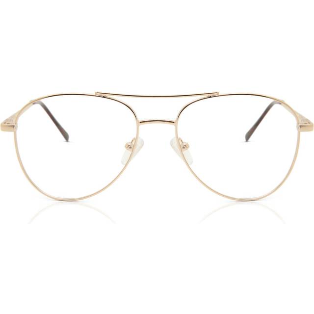 Pilot Full Rim Metal Men&#39;s Prescription Glasses Online Gold Size 54 - Free Lenses - Blue Light Block Available - SmartBuy Collection (54)
