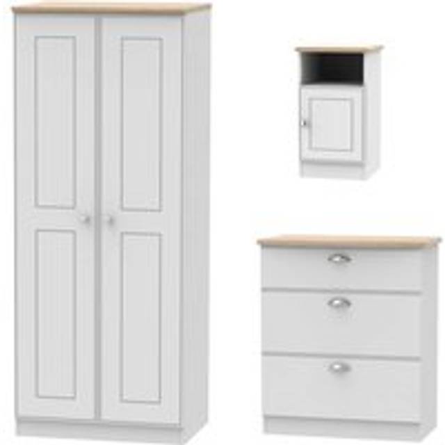 York Tall Wardrobe Cream 2 Doors 2 Drawers 74cm
