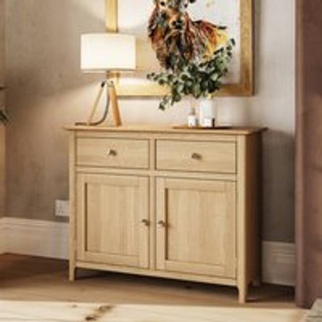 FW Style Taberno Solid Oak Sideboard Natural, Brown