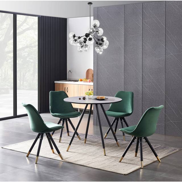 Sofia' Dorchester LUX Dining Set with a Table and Chairs Set of 4 - Green - One Size