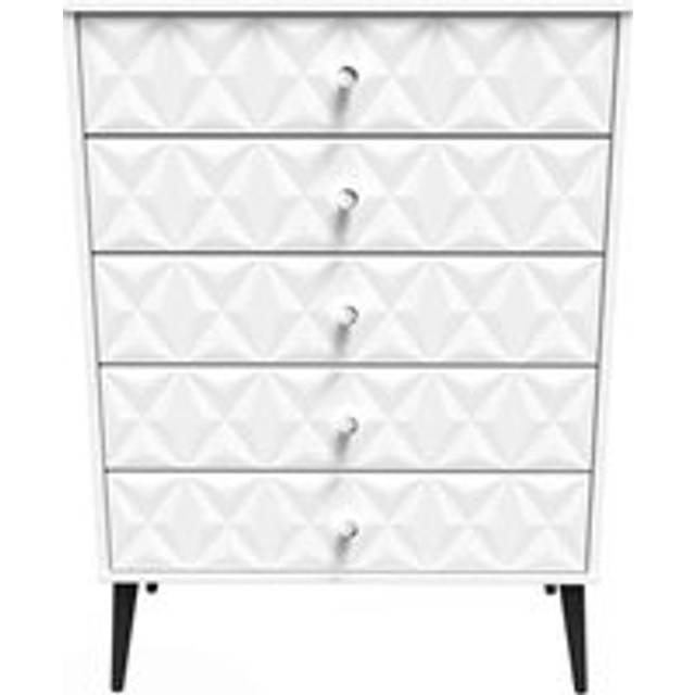 Welcome Furniture Ready Assembled Pixel 5 Drawer Chest In White Matt, White