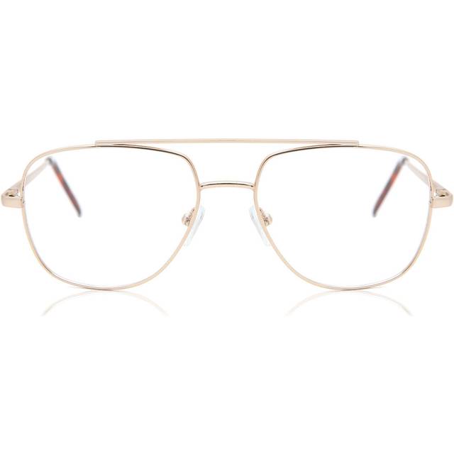 Pilot Full Rim Metal Men&#39;s Prescription Glasses Online Gold Size 54 - Free Lenses - Blue Light Block Available - SmartBuy Collection (54)