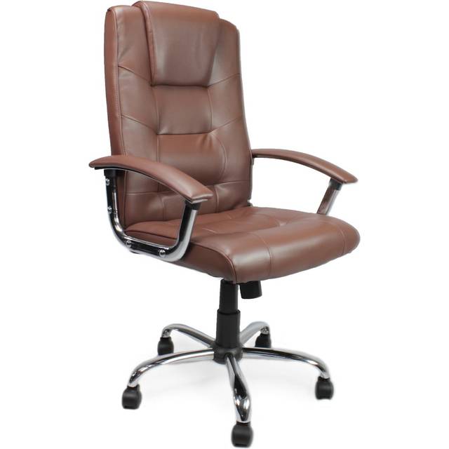 Westminster High Back Black Leather Executive Office Chair - Brown
