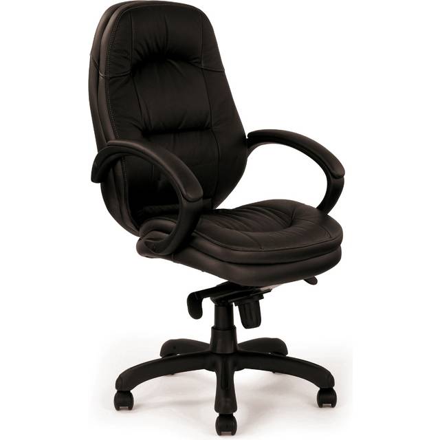 Brighton High Back Black Leather Faced Executive Chair - Black