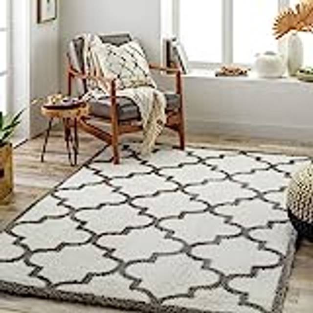 Cream/Dark Grey Rug - Ivory;Grey;Cream (160cm W X 213cm L)