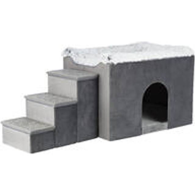 Trixie Harvey cave with steps, 119 × 47 × 50 cm, grey/white-black